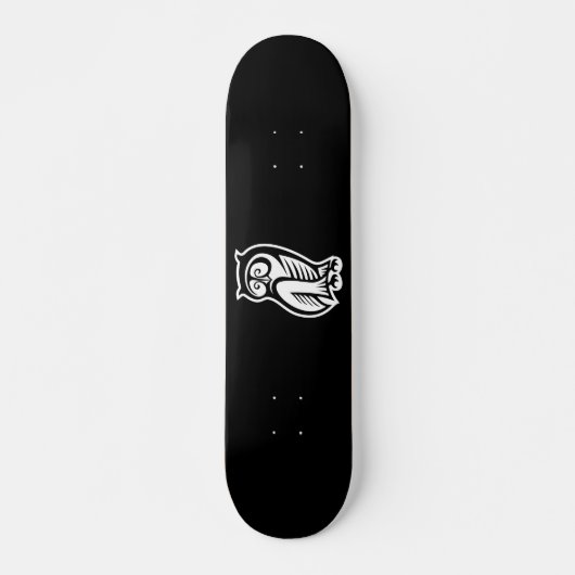 Owl Symbool White Skateboard (Voorkant)