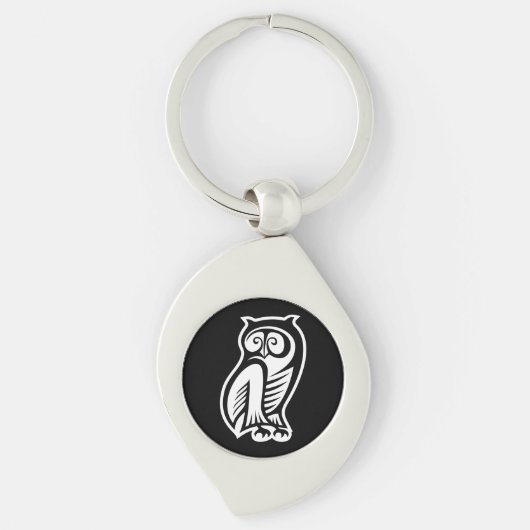 Owl Symbool White Sleutelhanger (Voorkant)