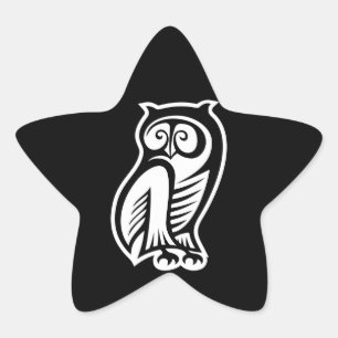 Owl Symbool White Ster Sticker
