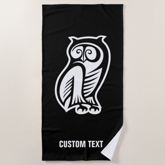 Owl Symbool White Strandlaken (Voorkant)