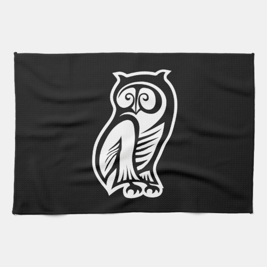 Owl Symbool White Theedoek (Horizontaal)