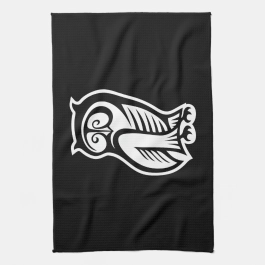 Owl Symbool White Theedoek (Verticaal)