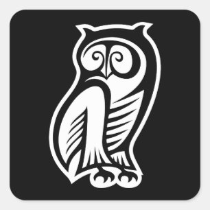 Owl Symbool White Vierkante Sticker