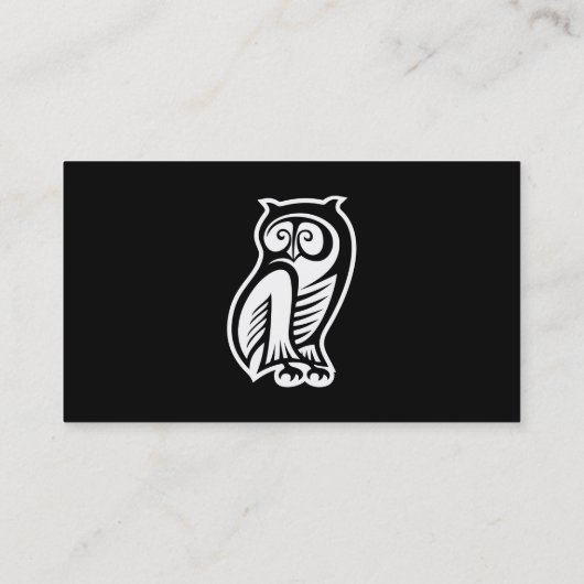 Owl Symbool White Visitekaartje (Achterkant)