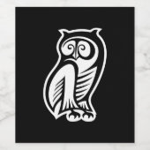 Owl Symbool White Wijn Etiket (Enkel label)