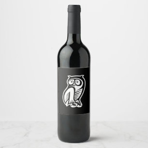 Owl Symbool White Wijn Etiket