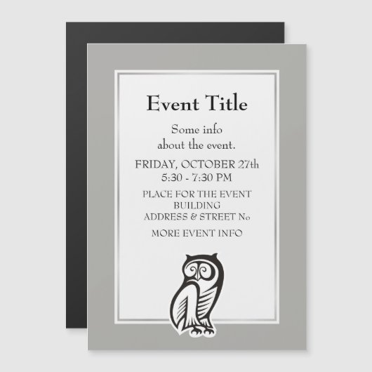 Owl Symbool zwart (Voorkant / Achterkant)