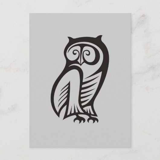 Owl Symbool zwart Briefkaart (Voorkant)
