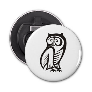 Owl Symbool zwart Button Flesopener