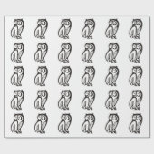 Owl Symbool zwart Cadeaupapier (Vlak)