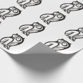 Owl Symbool zwart Cadeaupapier (Hoek)