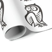 Owl Symbool zwart Cadeaupapier (Rol Hoek)