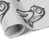 Owl Symbool zwart Cadeaupapier (Rol Hoek)