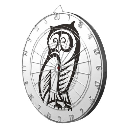 Owl Symbool zwart Dartbord (Voorkant Rechts)