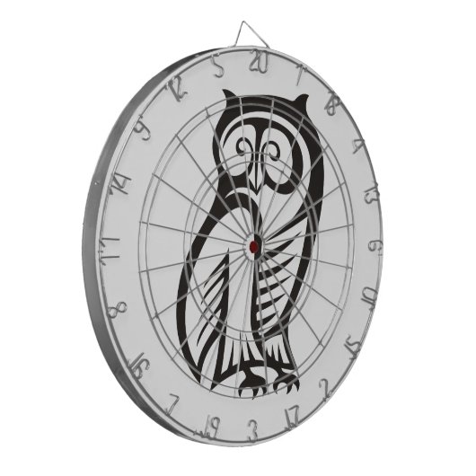 Owl Symbool zwart Dartbord (Voorkant Links)