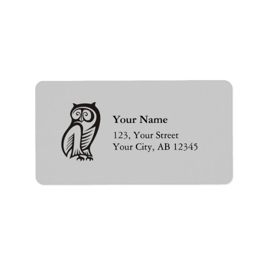 Owl Symbool zwart Etiket (Voorkant)