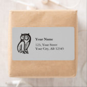 Owl Symbool zwart Etiket (Insitu)