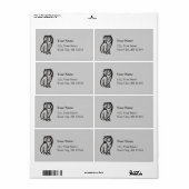 Owl Symbool zwart Etiket (Full Sheet)