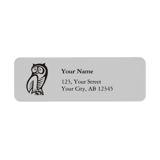 Owl Symbool zwart Etiket (Voorkant)