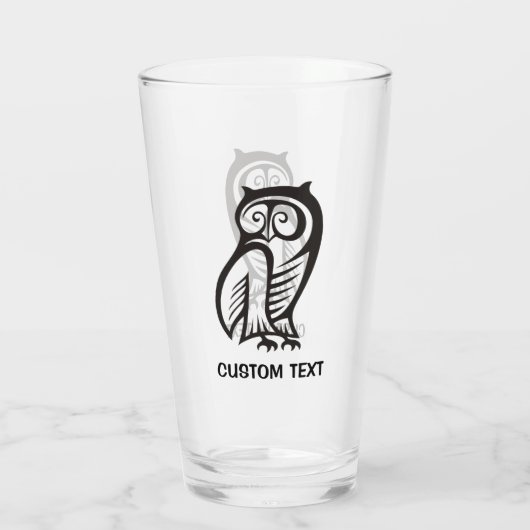 Owl Symbool zwart Glas (Achterkant)