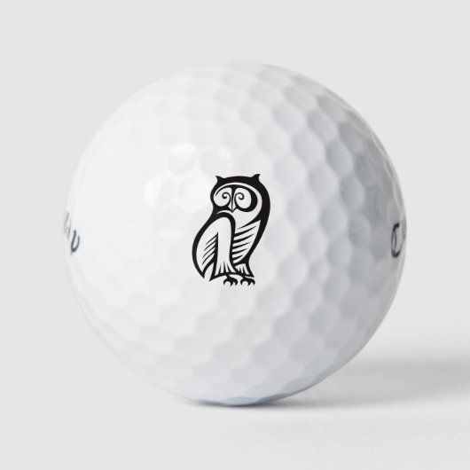 Owl Symbool zwart Golfballen (Voorkant)