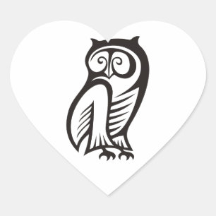 Owl Symbool zwart Hart Sticker