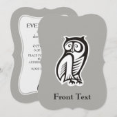 Owl Symbool zwart Kaart (Voorkant / Achterkant)