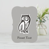 Owl Symbool zwart Kaart (Staand voorkant)