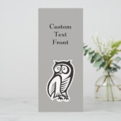 Owl Symbool zwart Kaart (Staand voorkant)