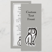 Owl Symbool zwart Kaart (Voorkant / Achterkant)