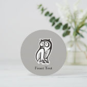 Owl Symbool zwart Kaart (Staand voorkant)
