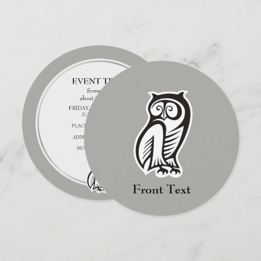 Owl Symbool zwart Kaart (Voorkant / Achterkant)