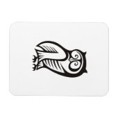 Owl Symbool zwart Magneet (Horizontaal)