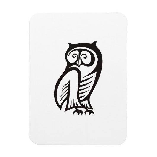 Owl Symbool zwart Magneet (Verticaal)