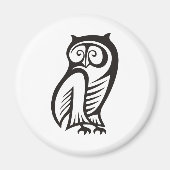 Owl Symbool zwart Magneet (Voorkant)