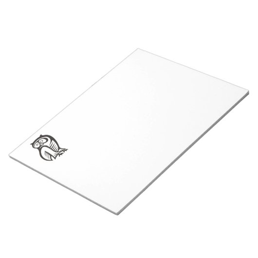Owl Symbool zwart Notitieblok (Schuin)