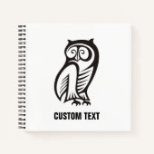 Owl Symbool zwart Notitieboek (Voorkant)