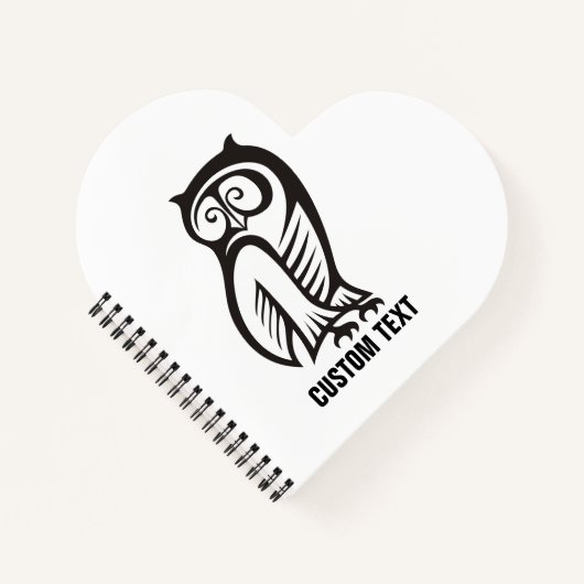 Owl Symbool zwart Notitieboek (Voorkant)
