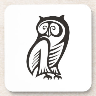 Owl Symbool zwart Onderzetter