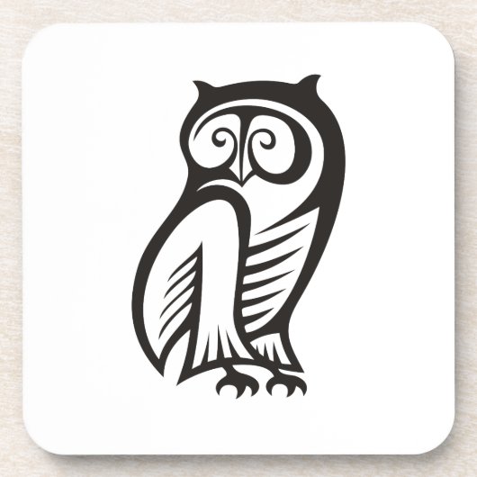 Owl Symbool zwart Onderzetter (Voorkant)