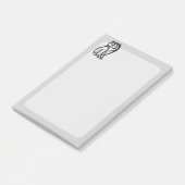 Owl Symbool zwart Post-it® Notes (Schuin)