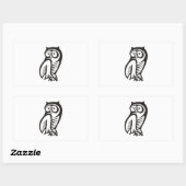 Owl Symbool zwart Rechthoekige Sticker (Vel)