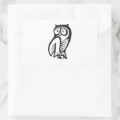 Owl Symbool zwart Rechthoekige Sticker (Tas)