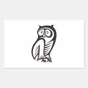 Owl Symbool zwart Rechthoekige Sticker