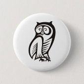 Owl Symbool zwart Ronde Button 5,7 Cm (Voorkant)