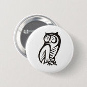 Owl Symbool zwart Ronde Button 5,7 Cm (Voorkant /achterkant)