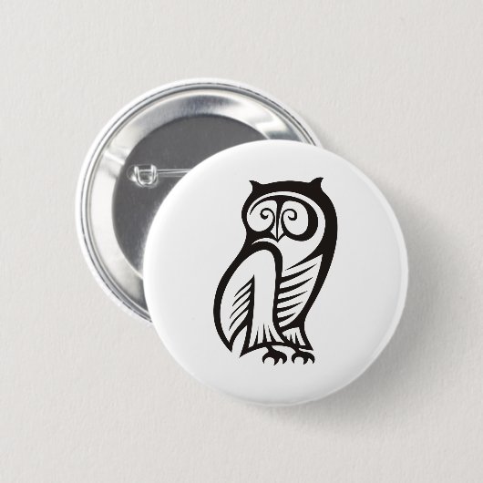 Owl Symbool zwart Ronde Button 5,7 Cm (Voorkant /achterkant)