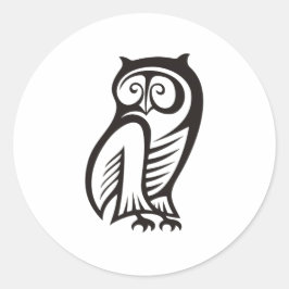 Owl Symbool zwart Ronde Sticker