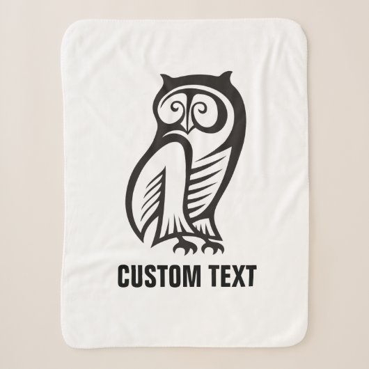 Owl Symbool zwart Sherpa Deken (Voorkant)
