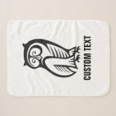 Owl Symbool zwart Sherpa Deken (Voorkant (horizontaal))